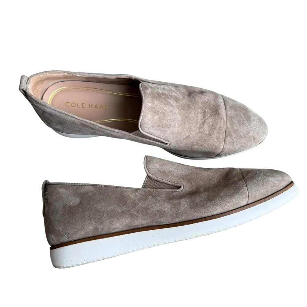 Cole Haan - Grand.ØS Taupe Suede Slip-On Loafers Sz 9